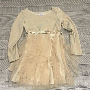 Girls Ivory Dress with Tulle Skirt